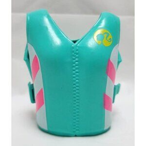Vintage Barbie Doll Plastic Life Vest Teal Pink White Fits Standard Barbie Dolls